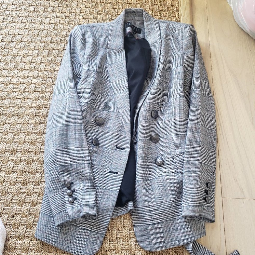 Plaid Blazer Grey